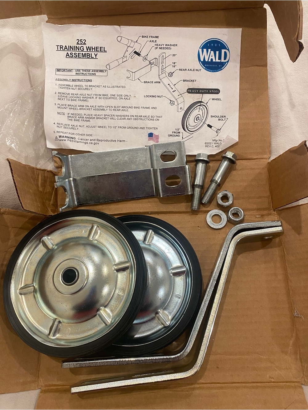 WALD 252 Training Wheels & Assembly Kit